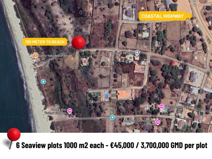 Gamrealty beach front plots for sale in Gambia