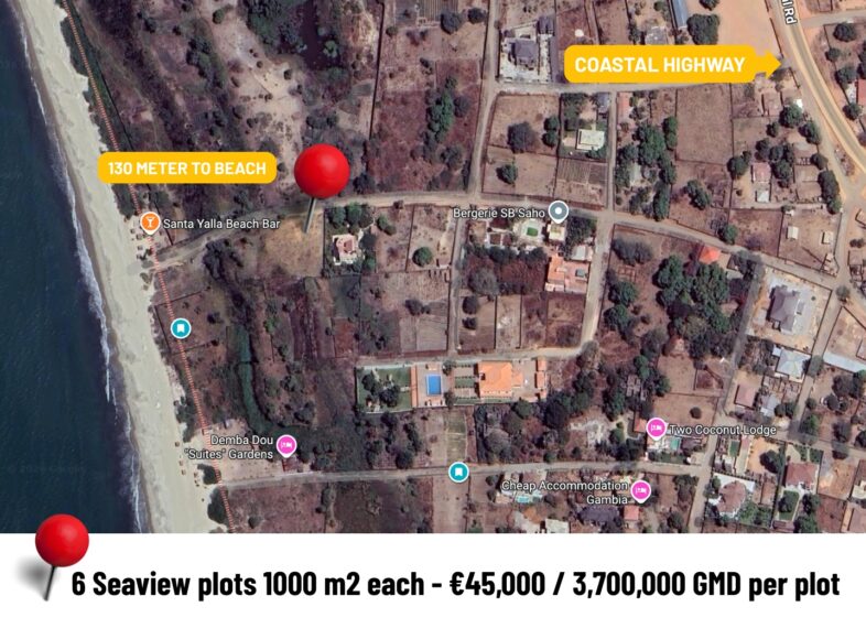Gamrealty beach front plots for sale in Gambia
